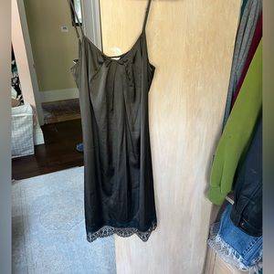 Grey Silk Slip Dress